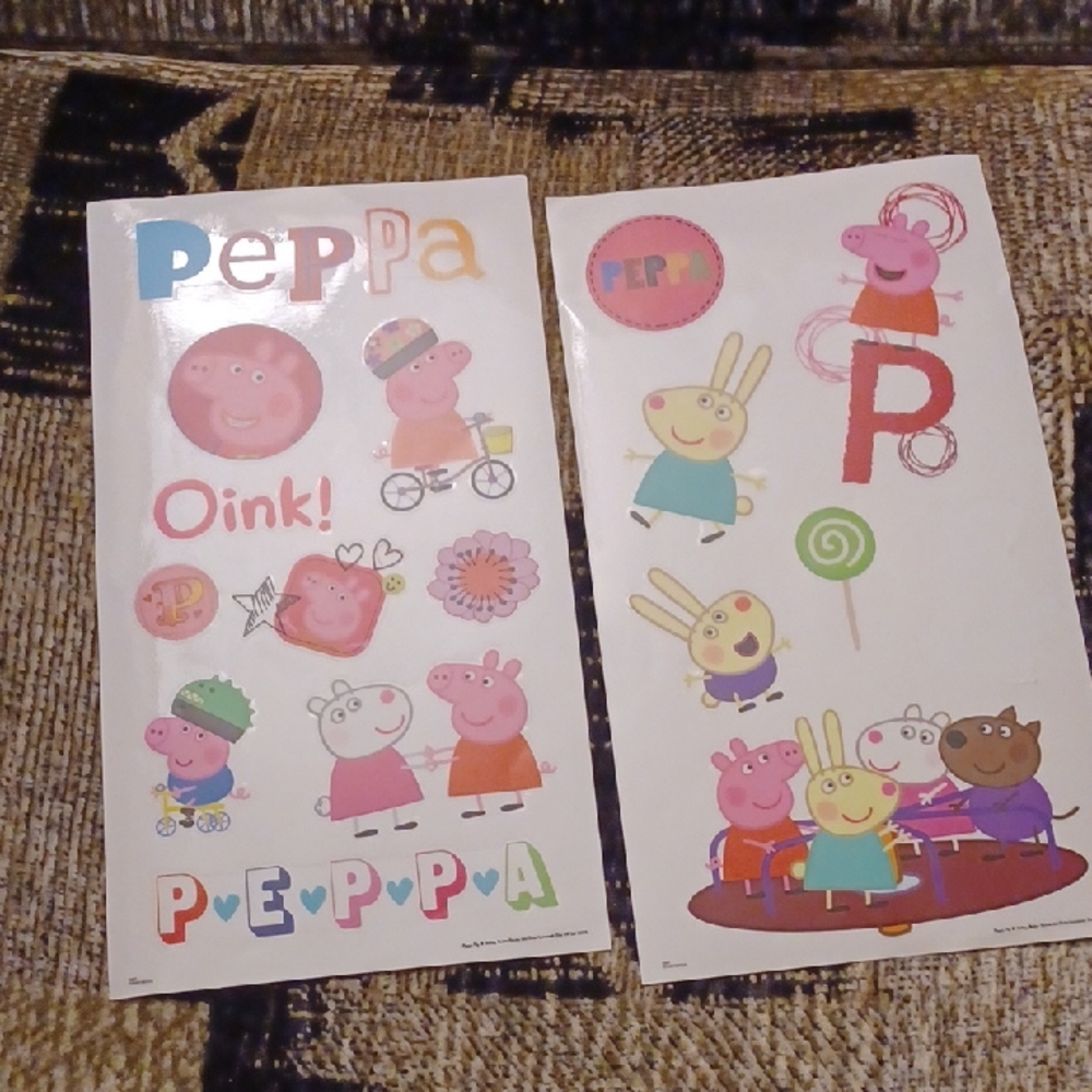 4/$60 Peppa Pig Wall Sticker Sheets - Set Of 2